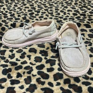 Hey Dude 8 Wendy Toddler Girls Sparkling Pink Slip On Loafers